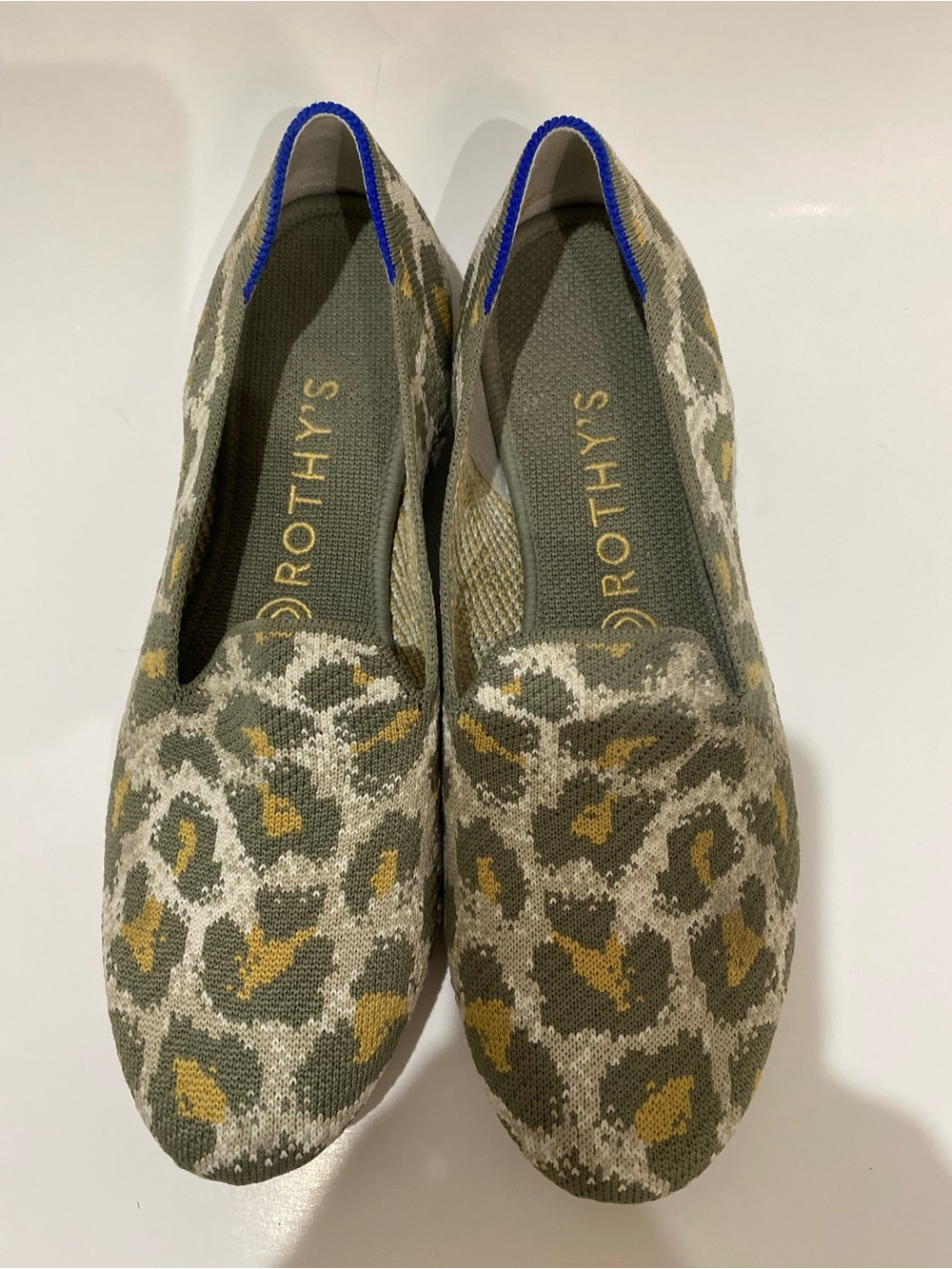 Rothy’s The Loafer Smoke Spot Animal Print Knit Slip-On Flats